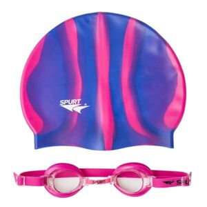 Dětské plavecké brýle s čepicí SPURT ZEBRA 1100 - růžové