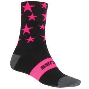 Ponožky SENSOR Stars černo-růžové vel. 3-5